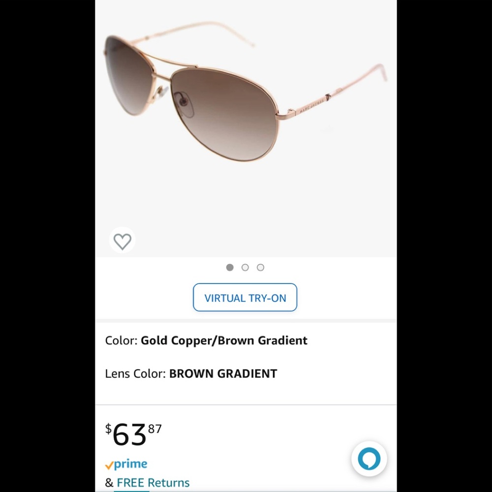 Marc Jacobs Marc Unisex 59/s aviator sunglasses, never worn.